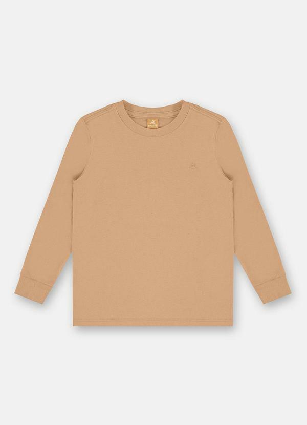 Camiseta Meia Malha Manga Longa Marrom