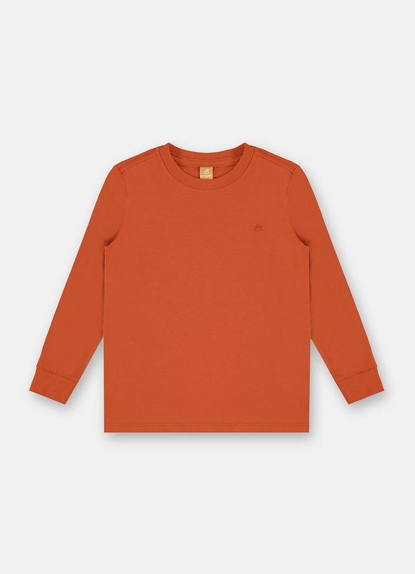 Camiseta Meia Malha Manga Longa Marrom