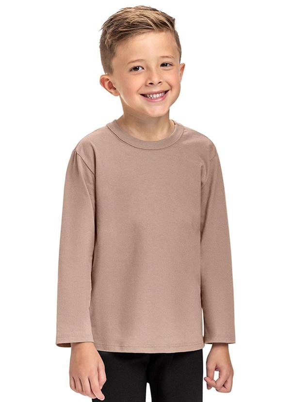 Camiseta Meia Malha Menino Marrom