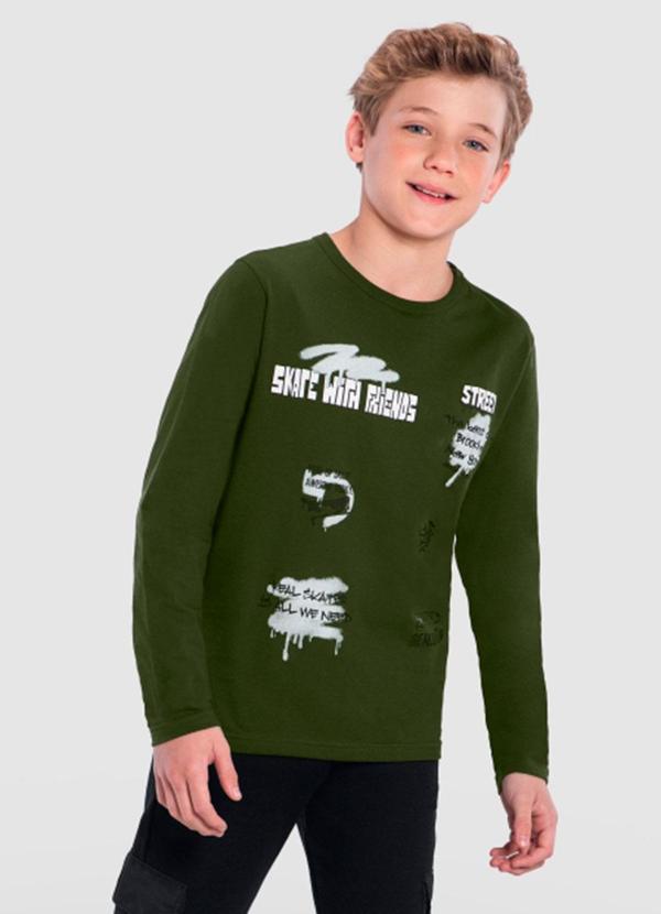 Camiseta Menino em Malha Verde