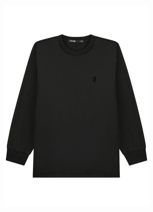 Camiseta Menino em Meia Malha Penteada Preto