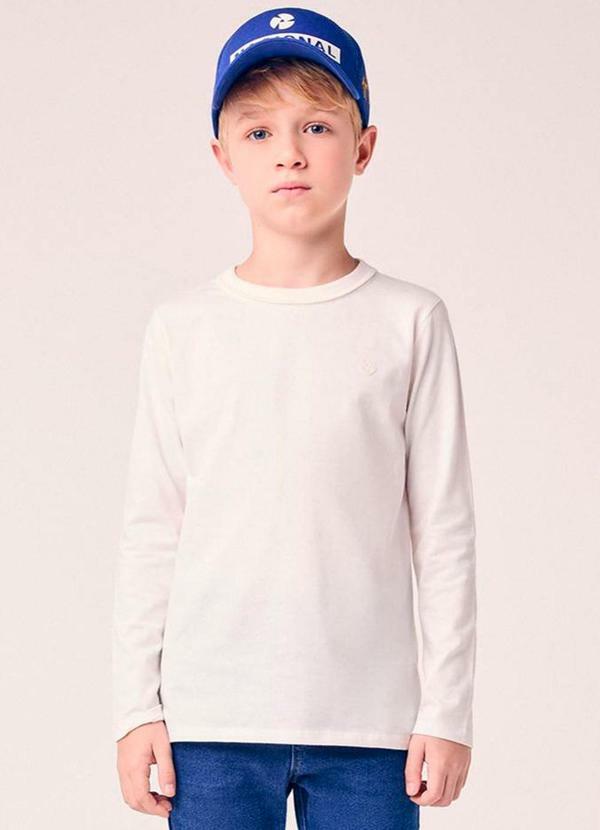 Camiseta Menino Infantil Off White Básica