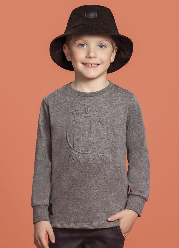 Camiseta Menino Manga Longa For Boys Cinza