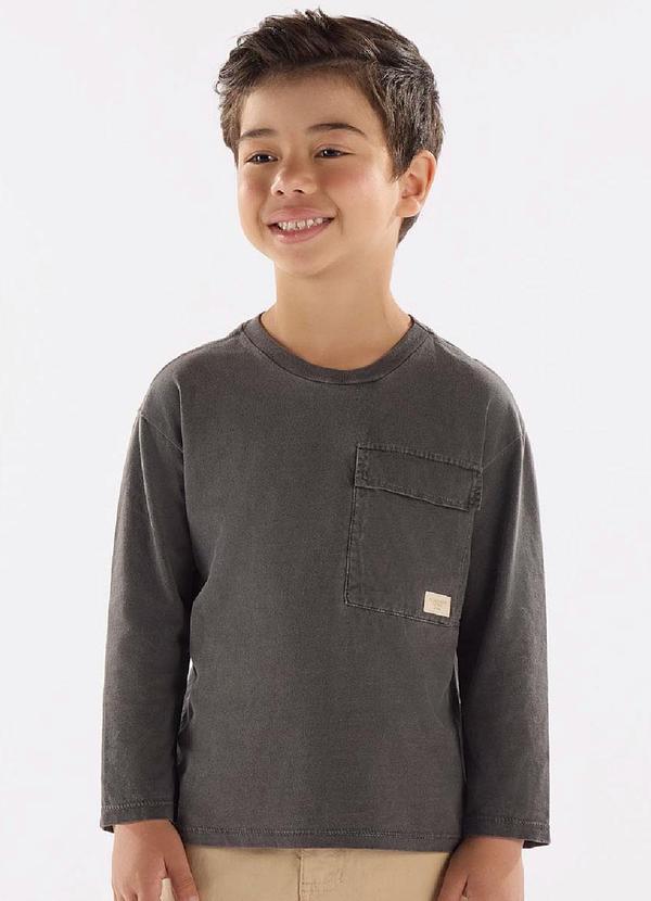 Vista 2 Camiseta Menino Meia Malha Cinza Up Baby Up Baby