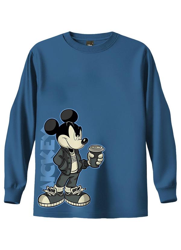 Camiseta Mickey Mouse® em Malha Azul