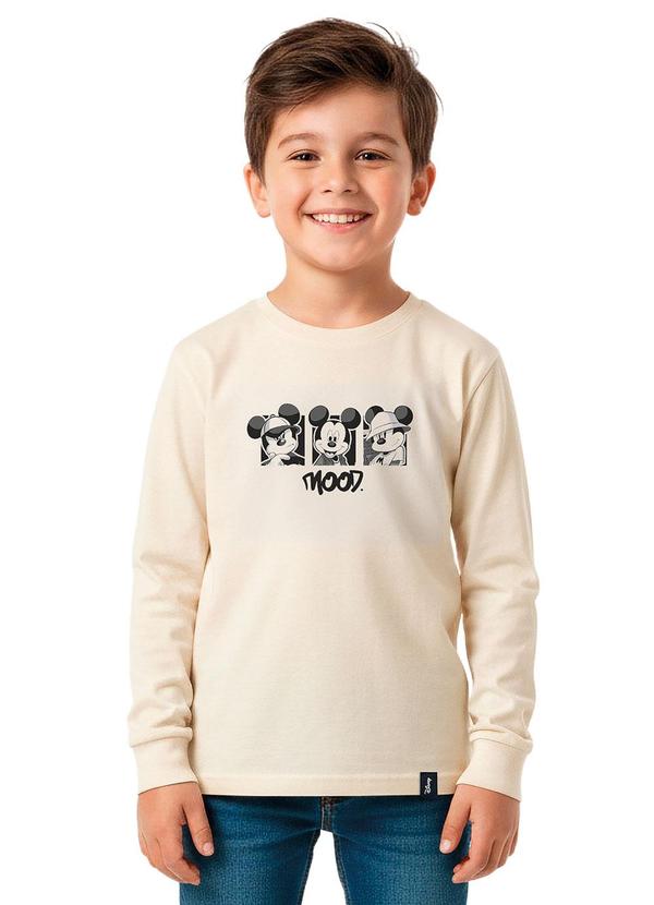 Camiseta Mickey Mouse® em Malha Bege