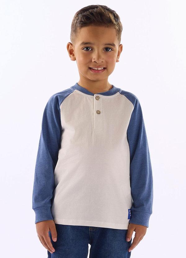Camiseta Raglan Peitilho Branco