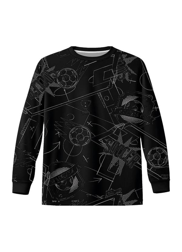 Camiseta Soccer em Malha Preto