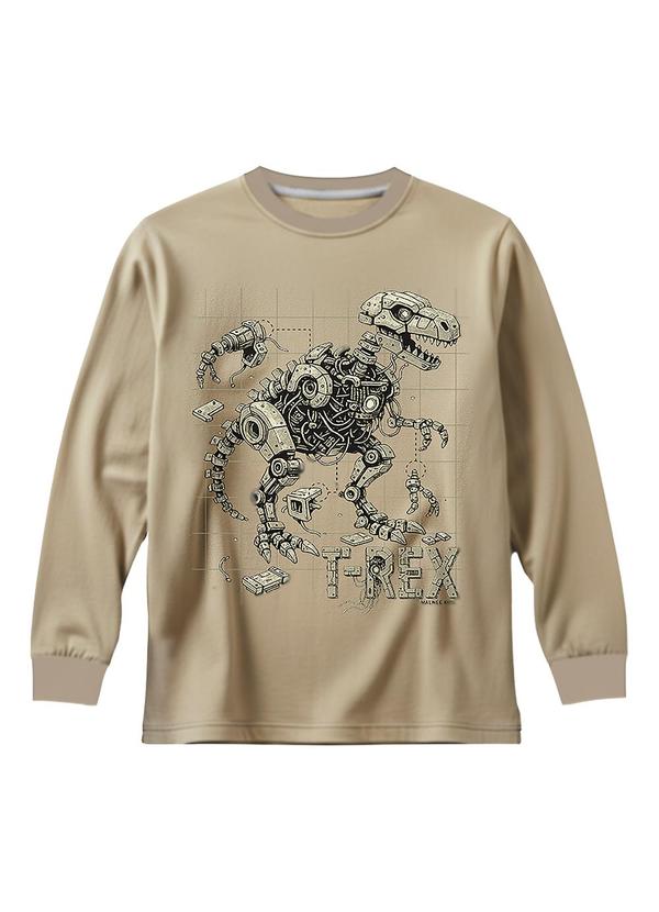 Camiseta T-Rex em Malha Areia
