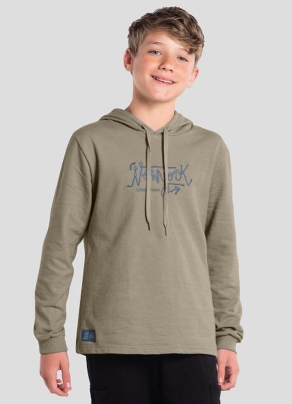 Camiseta Teen Menino com Bordado Marrom