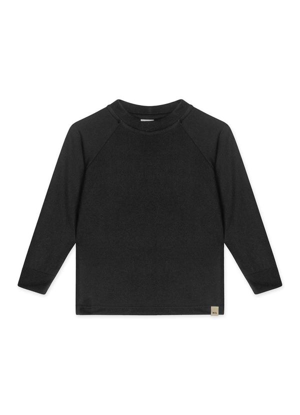 Vista 2 Camiseta Tricot Manga Longa Infantil Preto Marisol Marisol