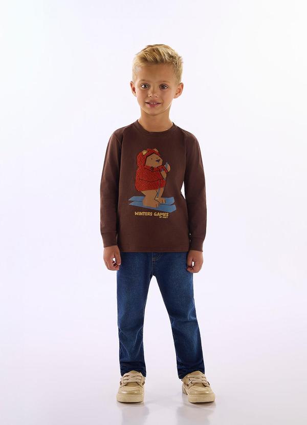 Camiseta Winter Games Marrom