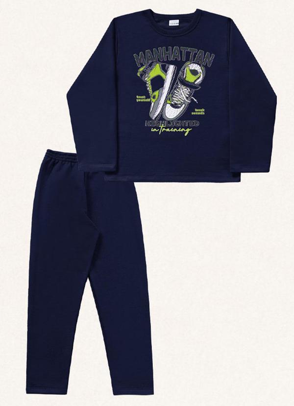 Vista 2 Conjunto Blusão e Calça Azul Fakini Kids Fakini Kids