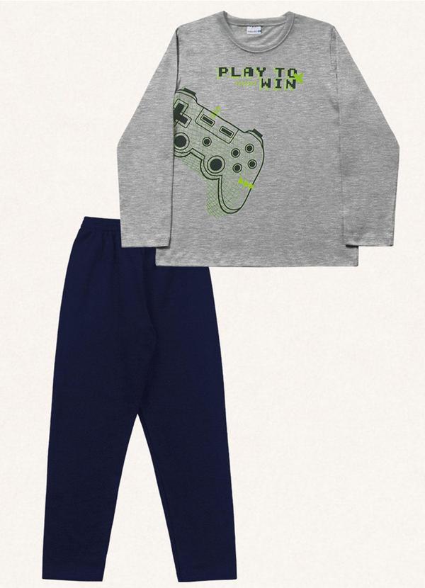 Vista 2 Conjunto Camiseta Manga Longa e Calça Cinza Fakini Kids Fakini Kids