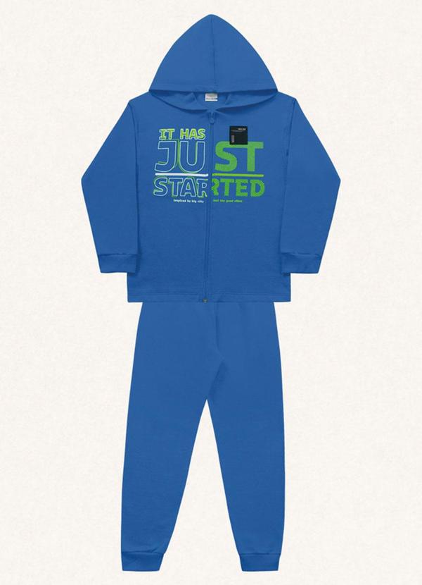 Vista 2 Conjunto Jaqueta C/Capuz e Calça Azul Fakini Kids Fakini Kids