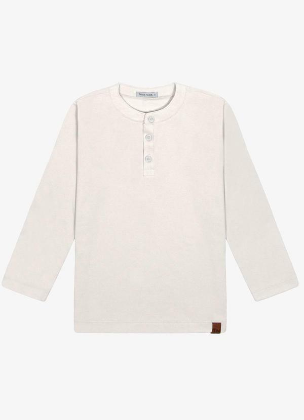 Polo Infantil Manga Longa Masculina Bege