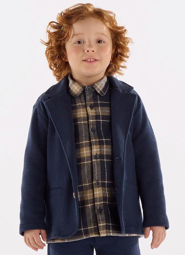 Blazer em Malha Alfaiataria Azul