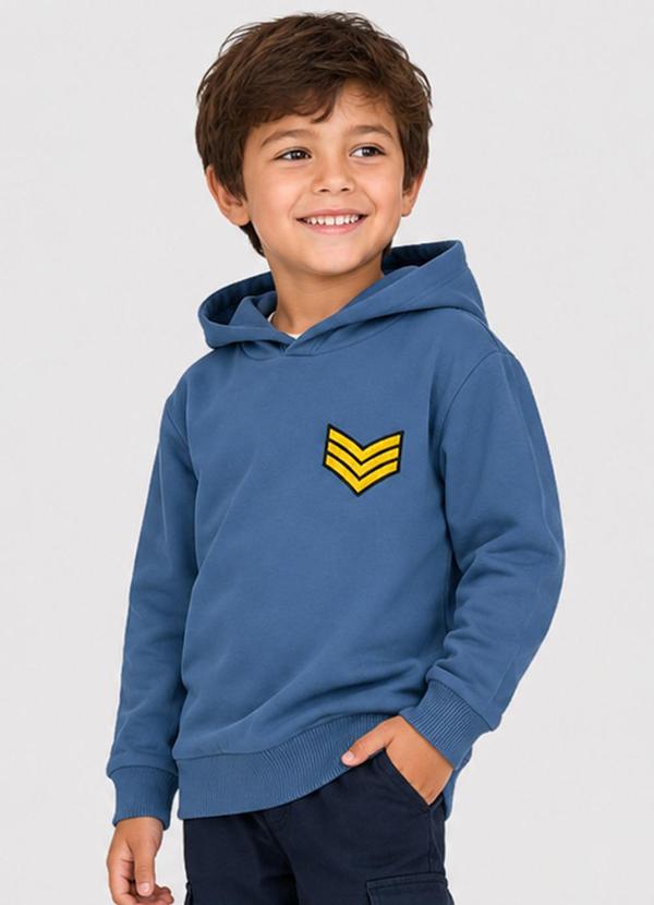 Blusão com Capuz Masculino Infantil Azul
