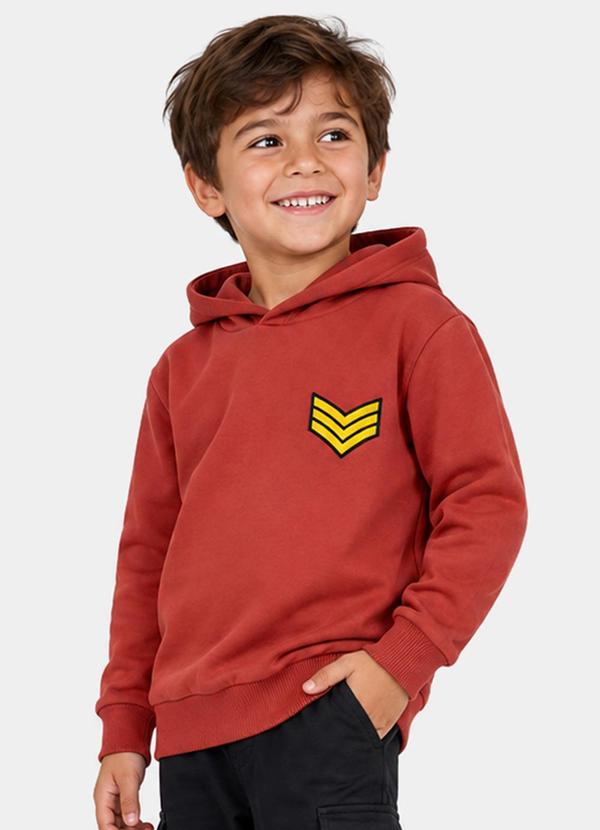 Blusão com Capuz Masculino Infantil Laranja