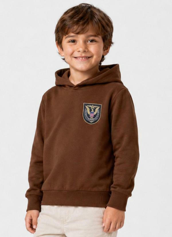 Blusão com Capuz Masculino Infantil Marrom