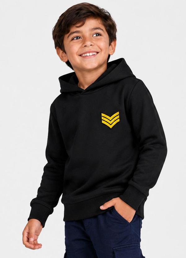 Blusão com Capuz Masculino Infantil Preto