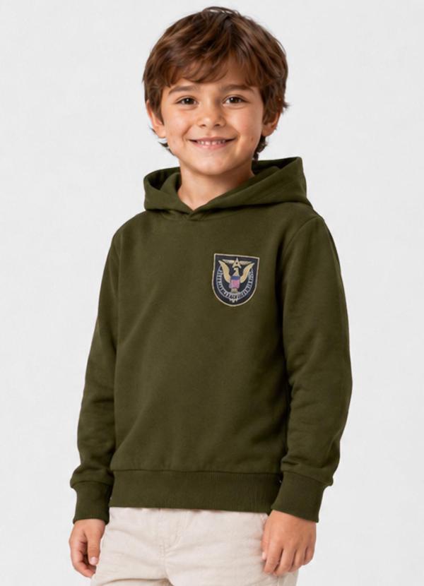 Blusão com Capuz Masculino Infantil Verde