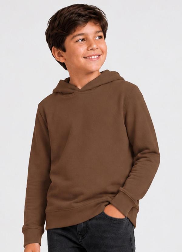Blusão com Capuz Mol. Penteado Masculino Marrom