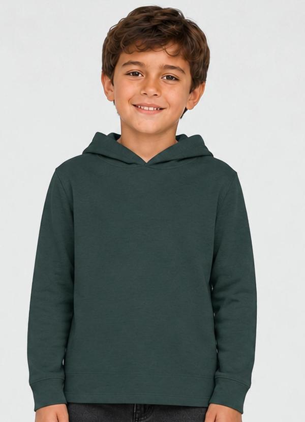Blusão com Capuz Mol. Penteado Masculino Verde