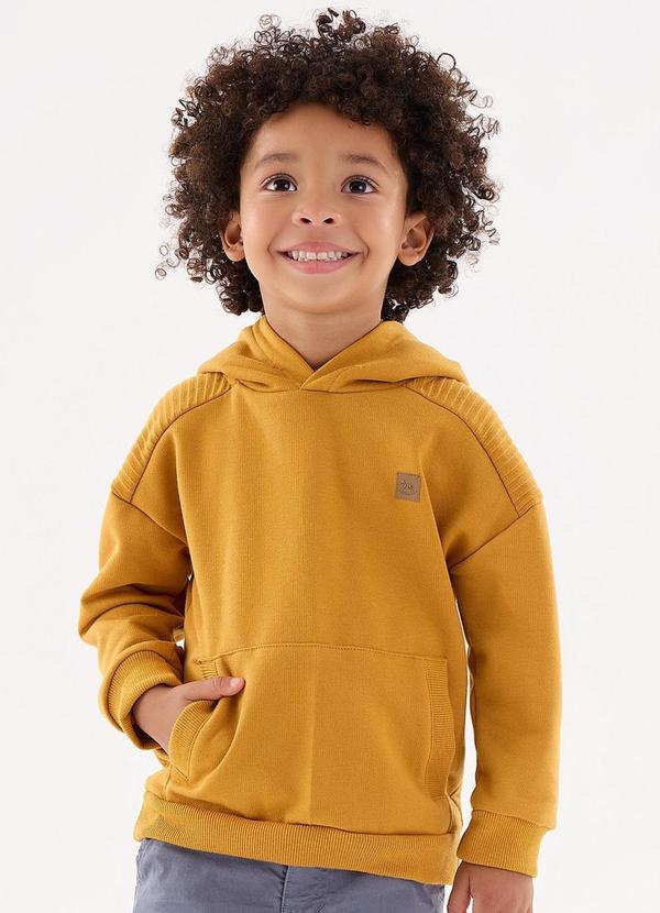 Blusão em Moletom Infantil Menino Amarelo