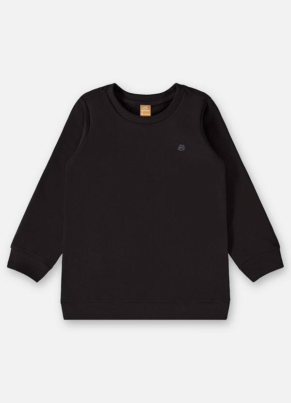 Blusão em Moletom Infantil Menino Preto