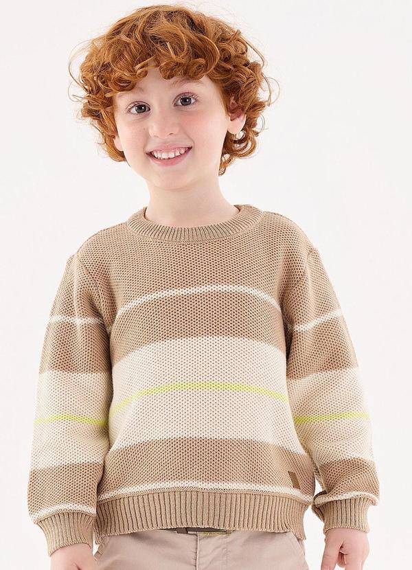 Blusão em Tricô Infantil Menino Off White