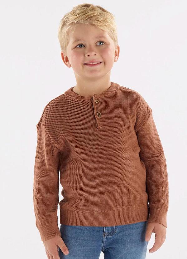 Blusão Menino em Tricot Marrom