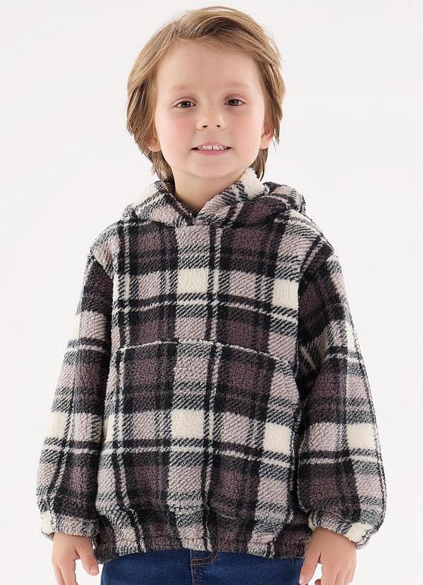 Vista 2 Blusão Xadrez Infantil para Meninos Preto Up Baby Up Baby