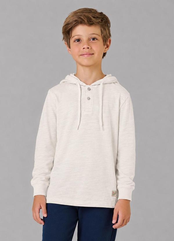 Camiseta com Capuz Masculina Flamé Bege