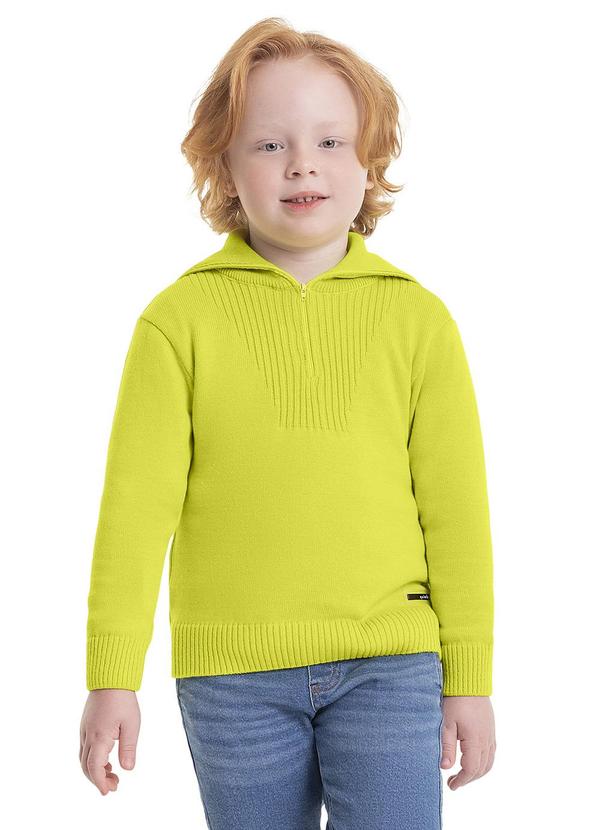 Vista 2 Casaco em Tricô Infantil Menino Verde Quimby Quimby