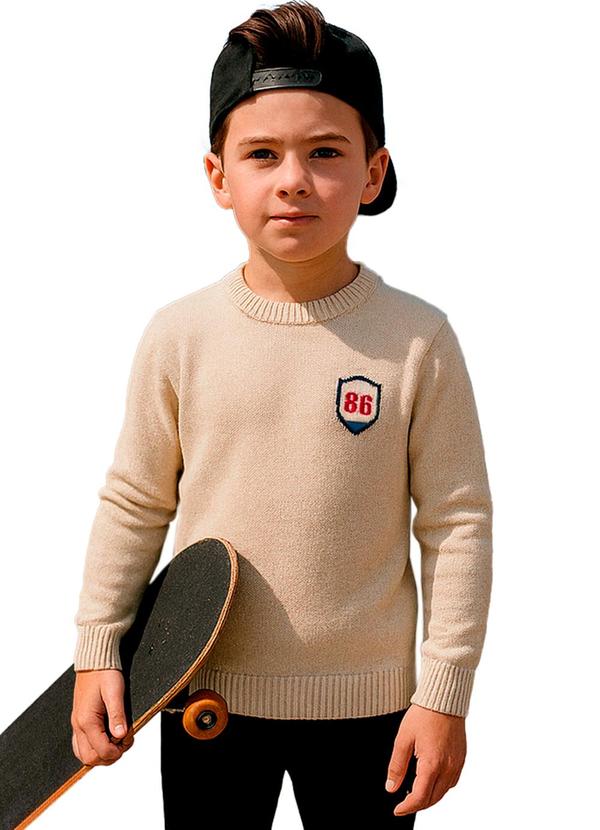 Suéter Tricô Menino Bege