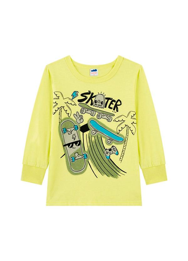 Camiseta em Meia Malha Penteada Verde