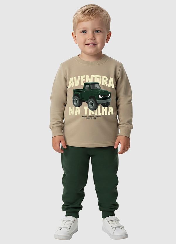 Conjunto Aventura na Trilha em Moletom Areia