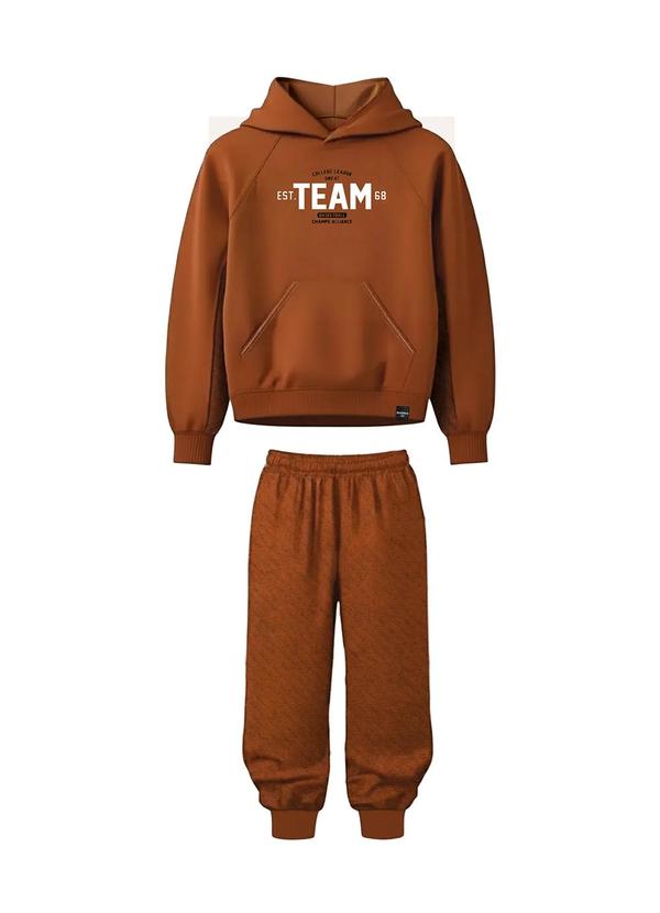 Conjunto Basketball Team em Moletom Terracota