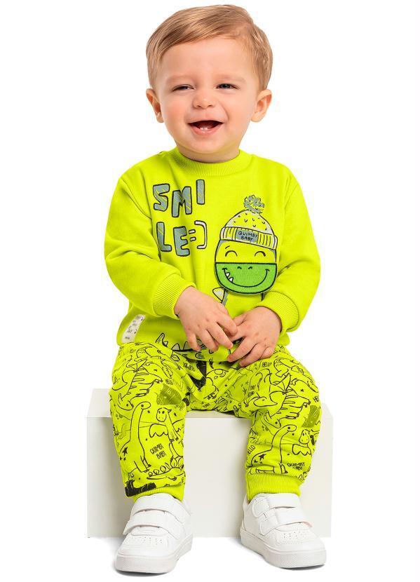 Conjunto Bebê Blusão e Calça Moletom Verde