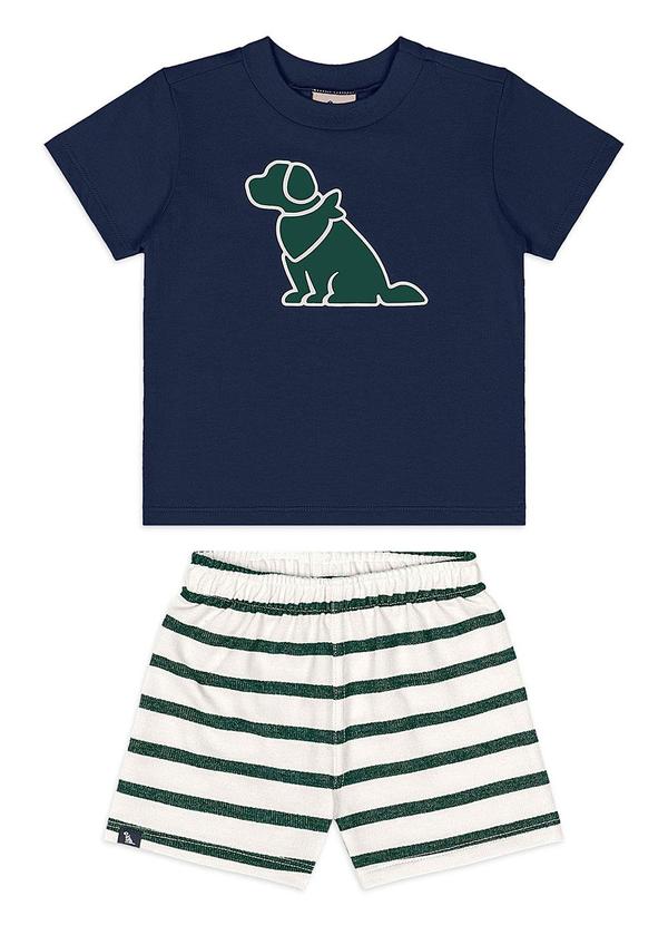Conjunto Bebê Camiseta Bermuda Azul