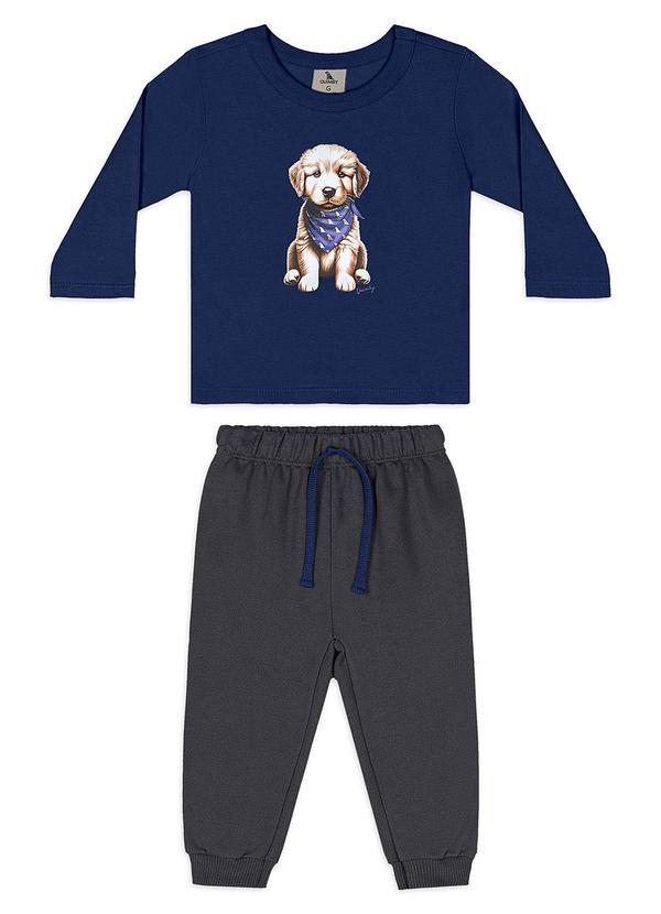 Conjunto Bebê Camiseta Golden Calça Azul