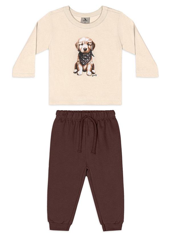 Conjunto Bebê Camiseta Golden Calça Bege