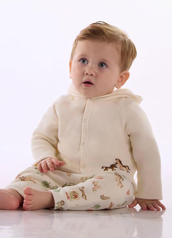 Conjunto Bebê Cardigan Calça Branco