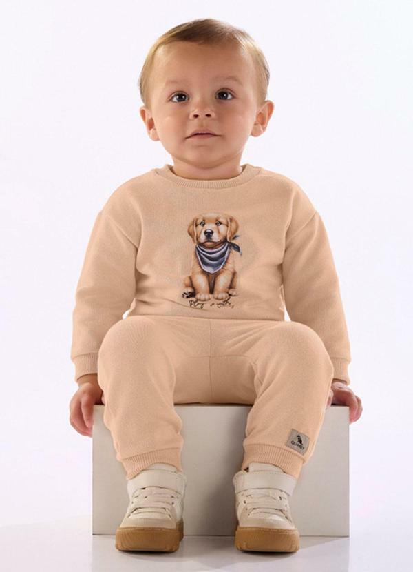Conjunto Bebê Golden Moletom Marrom