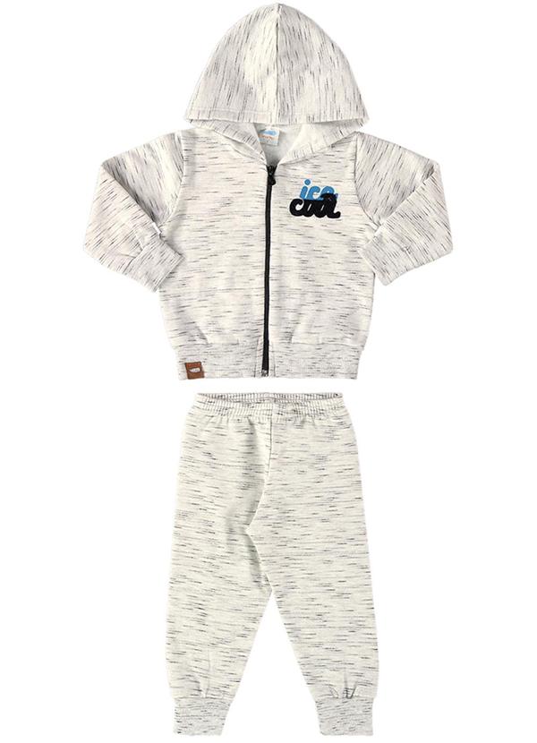 Conjunto Bebê Jaqueta e Calça Moletom Jet Cinza