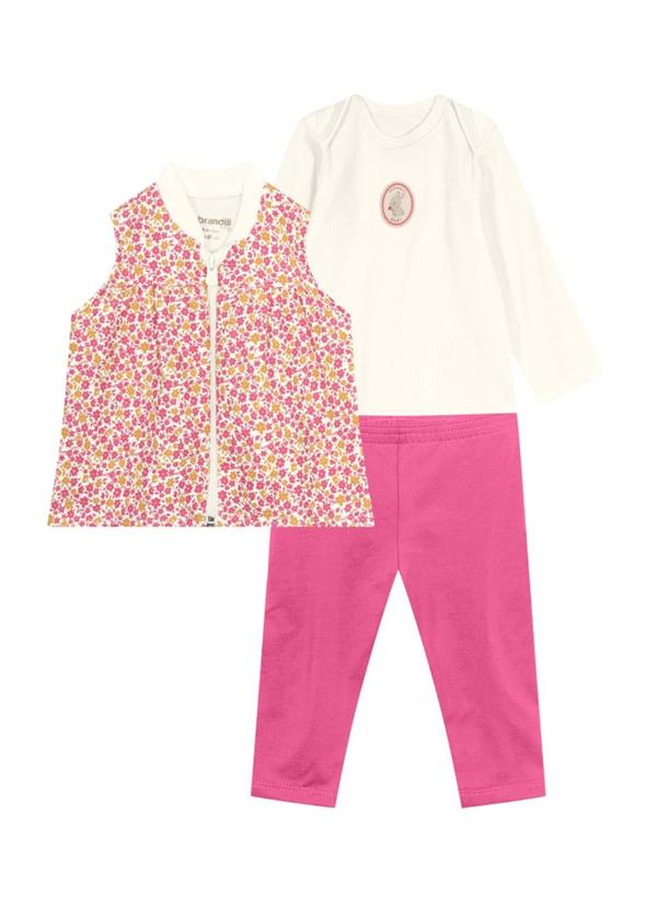 Conjunto Bebê Menina FloralBege