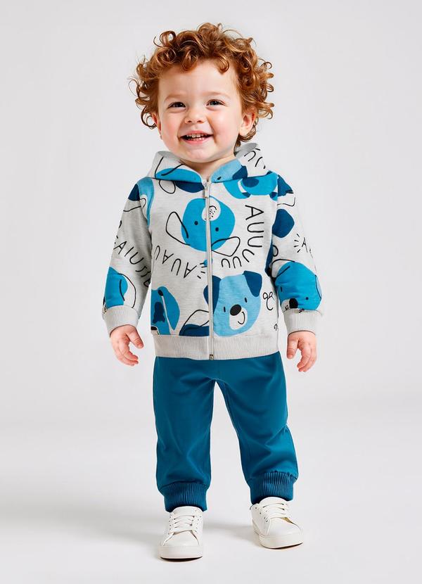 Conjunto Bebê Menino com Calça e Jaqueta Cinza