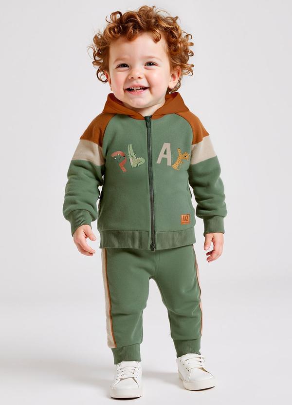 Conjunto Bebê Menino com Jaqueta e Calça Verde