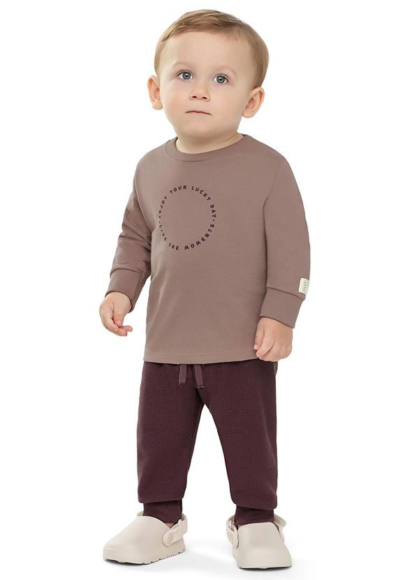 Conjunto Bebê Menino Estampa Circular Marrom